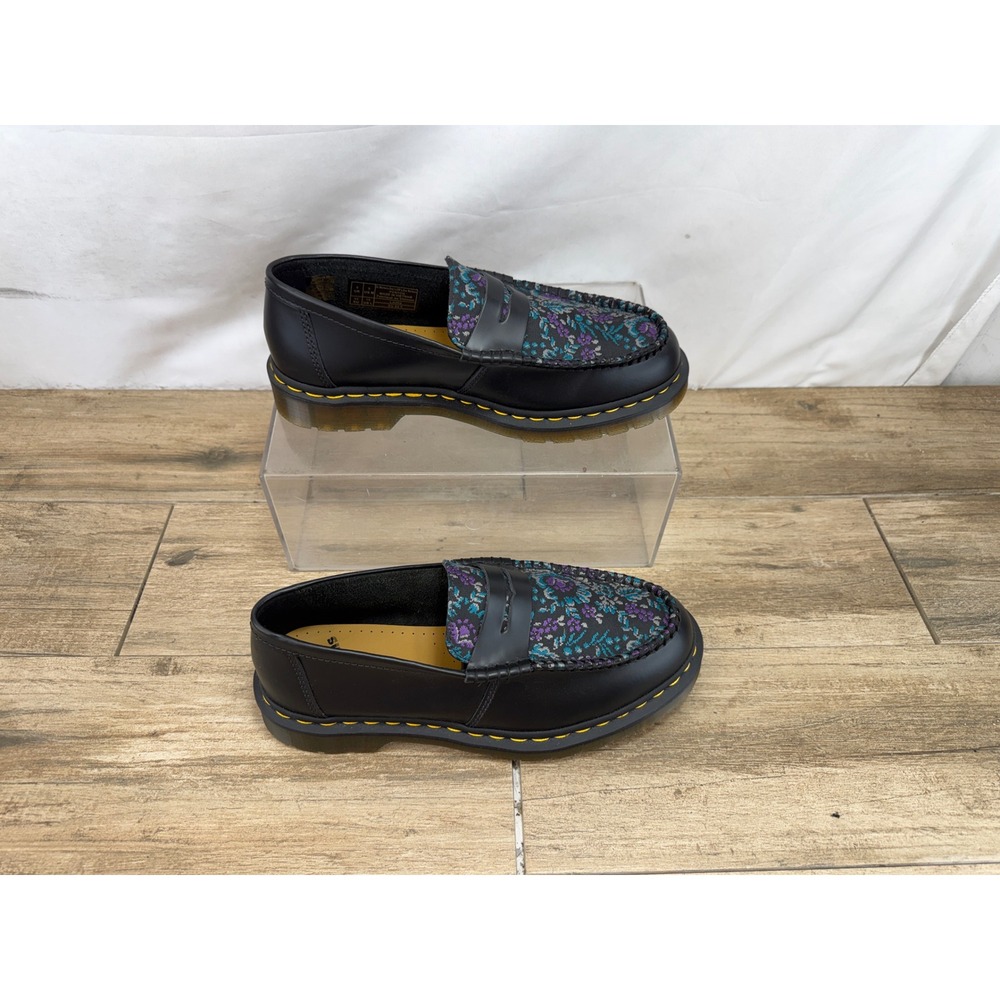 Dr. Martens Penton Floral Tapestry Loafers Black Leather Mens 9 GV 04 Y‎ - Picture 10 of 10